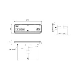 FEU DE GABARIT LED ORANGE SLIM 12/24V