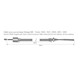 Câble de frein ALKO 1130 - 1340 MM à visser - 299 712