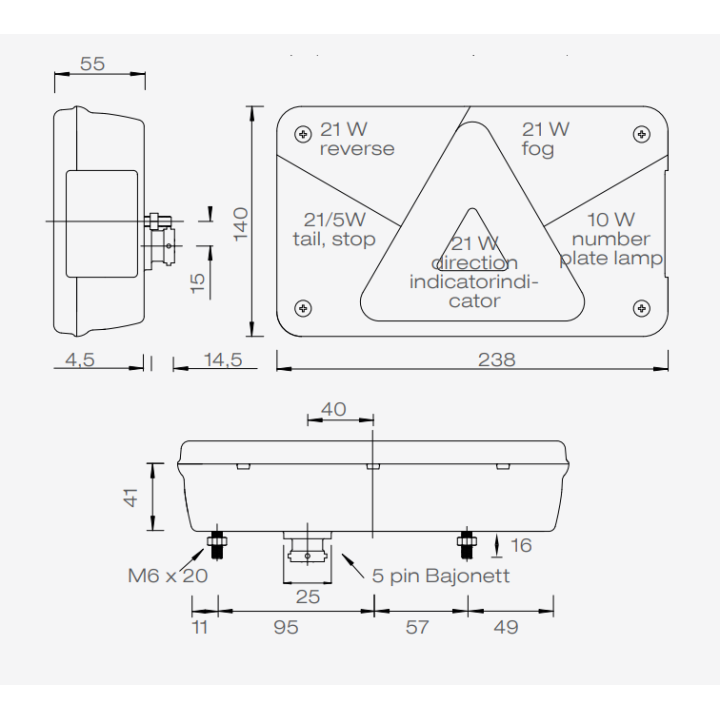 Feu Gauche MULTIPOINT V - ASPOCK - 8 Pôles