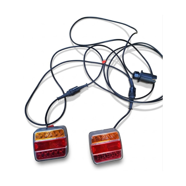 Kit Feux Arrière LED Remorque - 4 Fonctions - Câble 4m