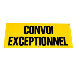 Panneau Convoi Exceptionnel en Tissu - 1200x400 mm - Calicot Classe B avec Oeillets