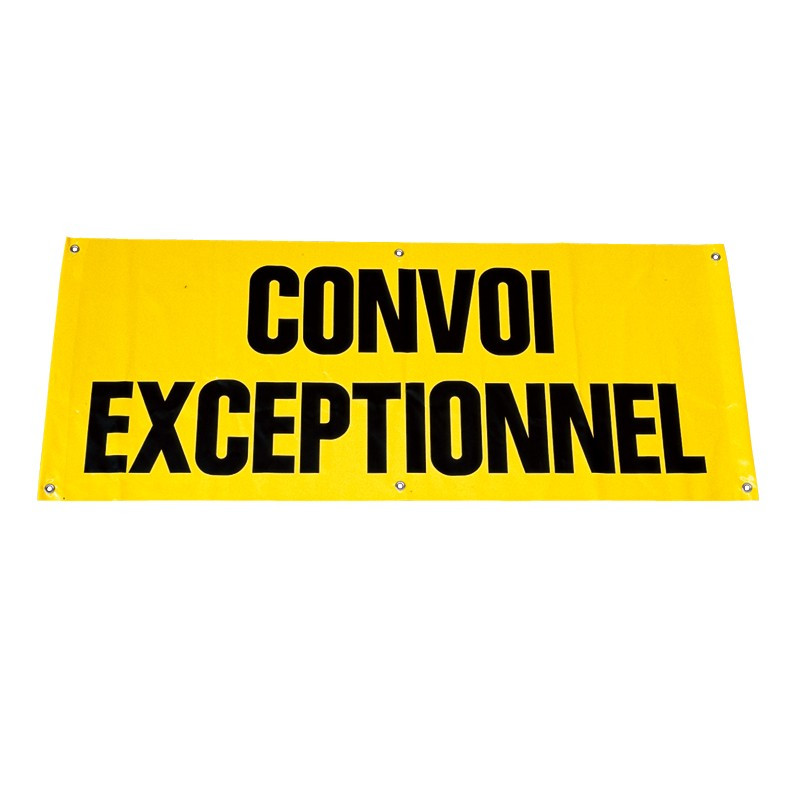 Panneau Convoi Exceptionnel - Tissu - 1200 x 400 mm - Calicot souple Classe B