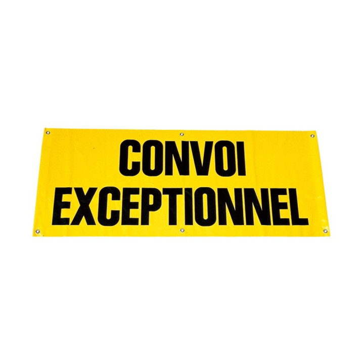 Panneau Convoi Exceptionnel en Tissu - 1200x400 mm - Calicot Classe B avec Oeillets
