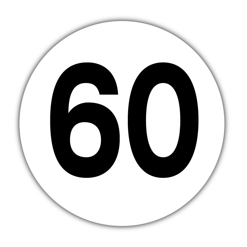 Disque 60 KM/H Adhésif pour Véhicules Lourds - Limitation de Vitesse